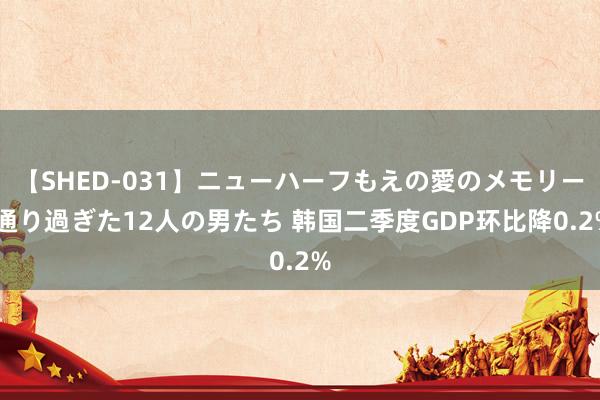 【SHED-031】ニューハーフもえの愛のメモリー 通り過ぎた12人の男たち 韩国二季度GDP环比降0.2%