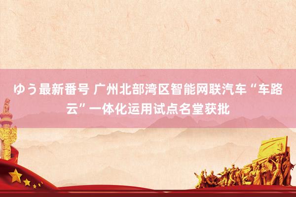 ゆう最新番号 广州北部湾区智能网联汽车“车路云”一体化运用试点名堂获批