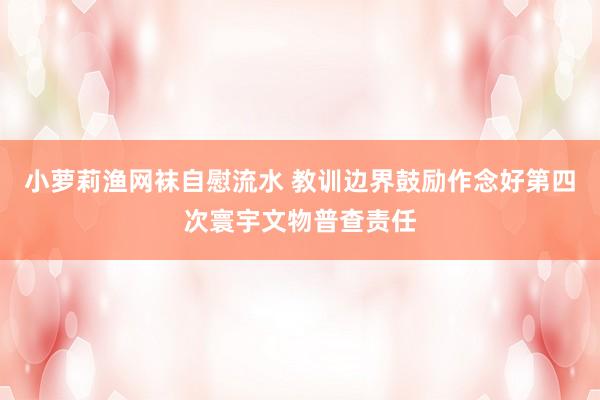 小萝莉渔网袜自慰流水 教训边界鼓励作念好第四次寰宇文物普查责任