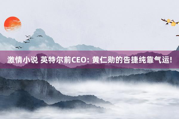 激情小说 英特尔前CEO: 黄仁勋的告捷纯靠气运!