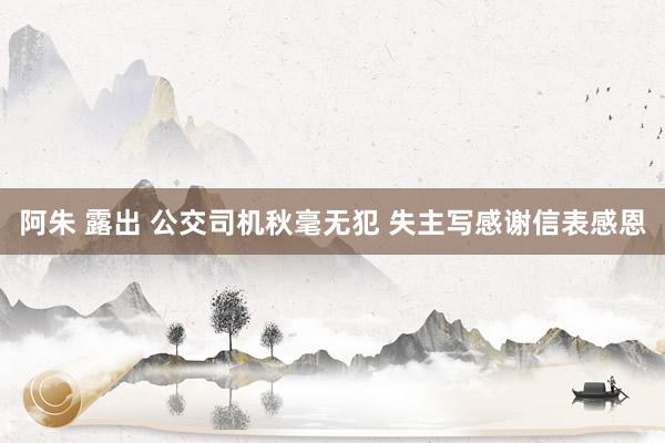 阿朱 露出 公交司机秋毫无犯 失主写感谢信表感恩