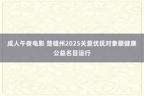 成人午夜电影 楚雄州2025关爱优抚对象眼健康公益名目运行