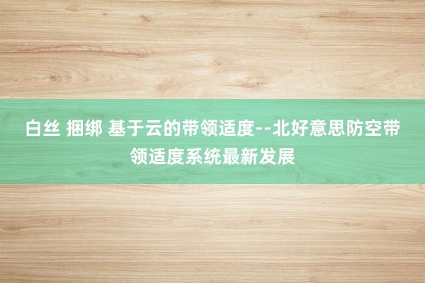 白丝 捆绑 基于云的带领适度--北好意思防空带领适度系统最新发展