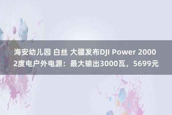 海安幼儿园 白丝 大疆发布DJI Power 2000 2度电户外电源：最大输出3000瓦，5699元